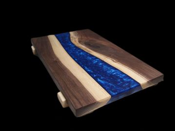 Personalized Live Edge Walnut Charcuterie Board, Epoxy River Board, Live Edge Cutting Board