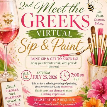 Virtual Sip &amp; Paint event for Greek community.