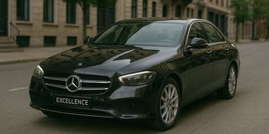 Mercedes Classe E chauffeur privé pour transfert aéroport et location de voiture avec chauffeur