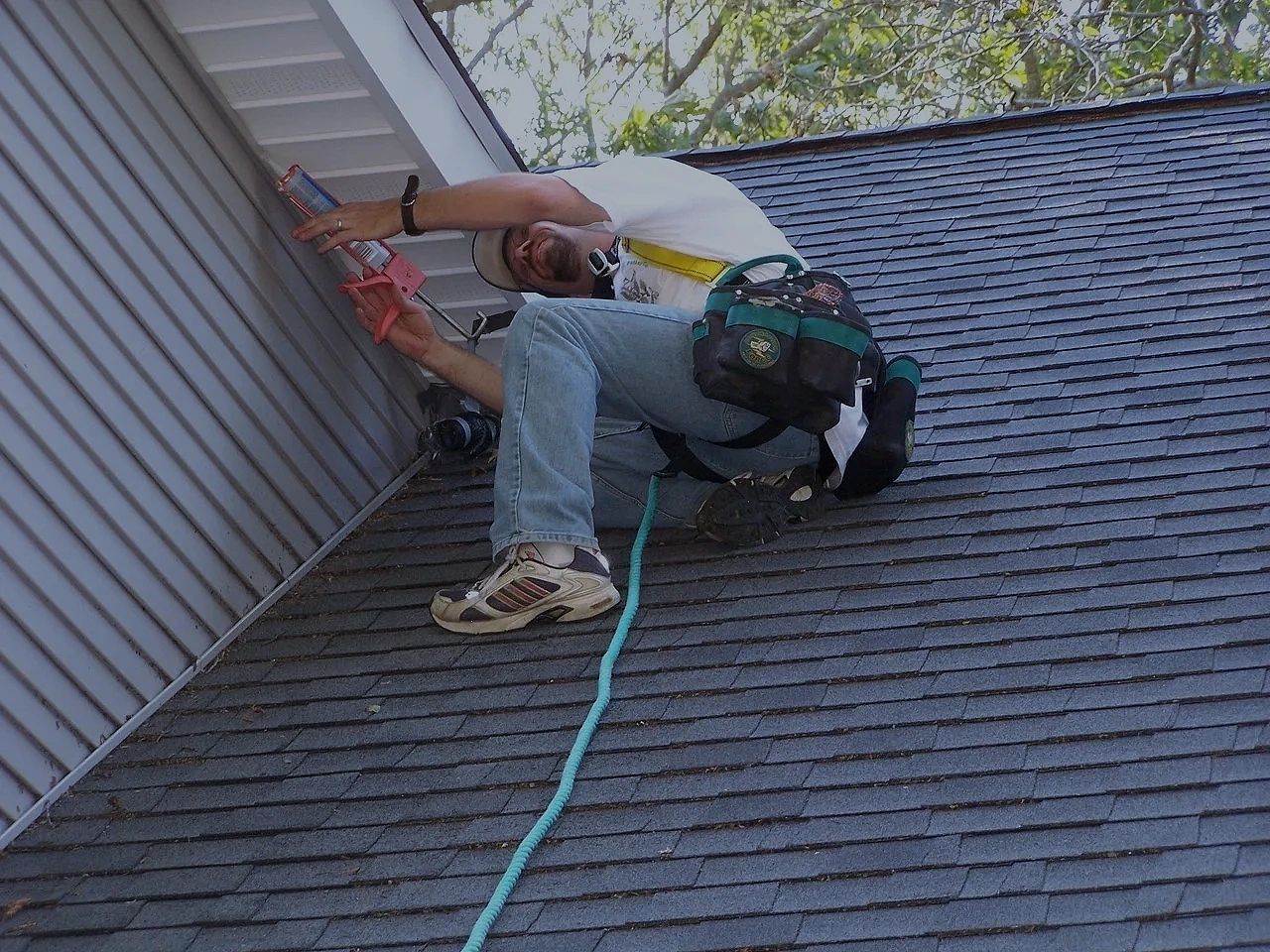 Richard Fuller owner of RF Wildlife  on a roof excluding bats.