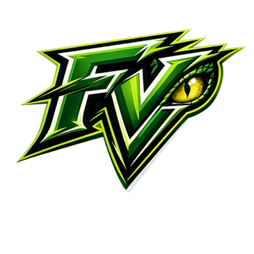 Green and yellow FV logo with a reptilian eye design.