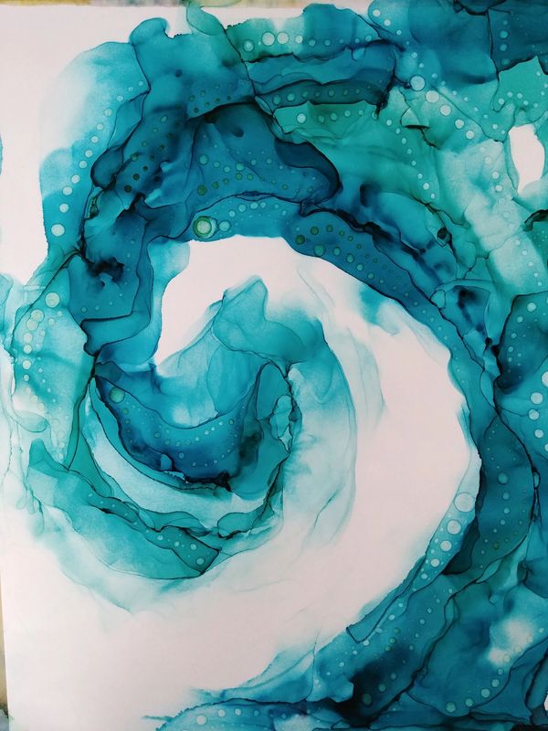 Crashing Wave Alcohol Ink Art