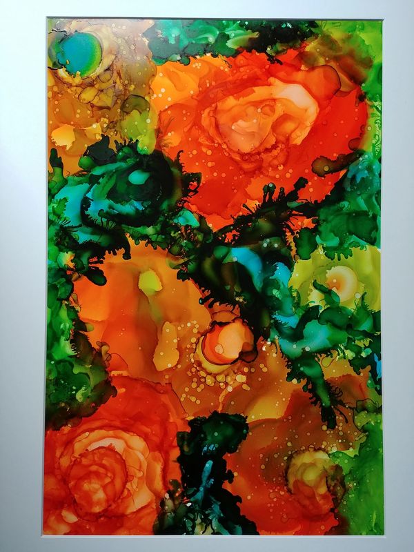 Summer's Bloom Alcohol Ink Artwork