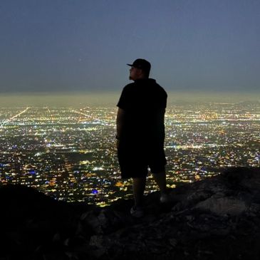 ESMB overlooking the Phoenix, AZ skyline at night.