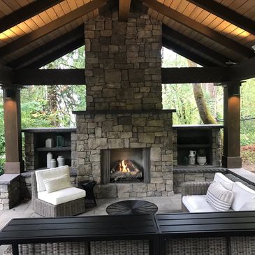 Outdoor Living structure with Fire place