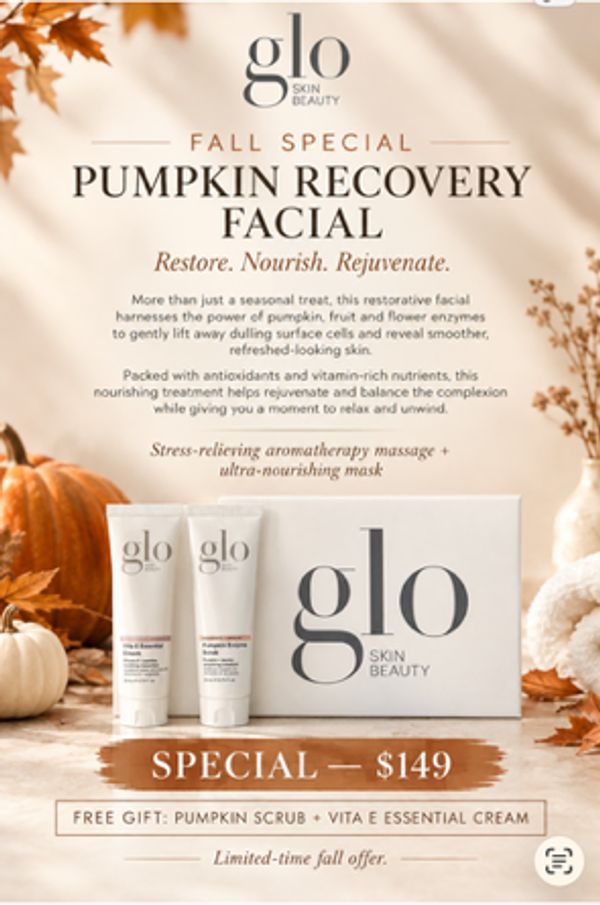 picture of glo products for pumpkin recovery facial special promotion