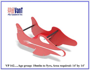 Red fox-shaped playground rocker for toddlers and young children.