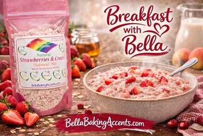 Have Breakfast with Bella and enjoy a warm bowl of Strawberries & Cream Oatmeal Mix