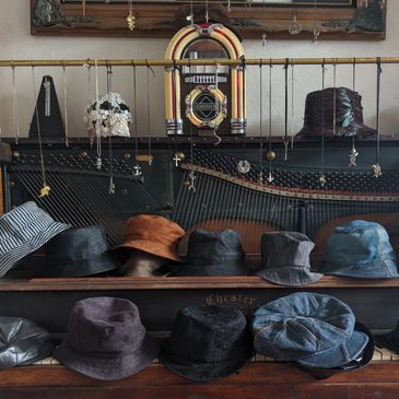 Cut and sew hats. Bucket hats, baseball hats, fisherman caps, leather hats. 