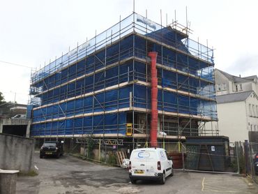 Scaffold erected for large refurbishment 