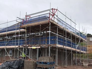 Scaffold erected for traditional masonry new build site 