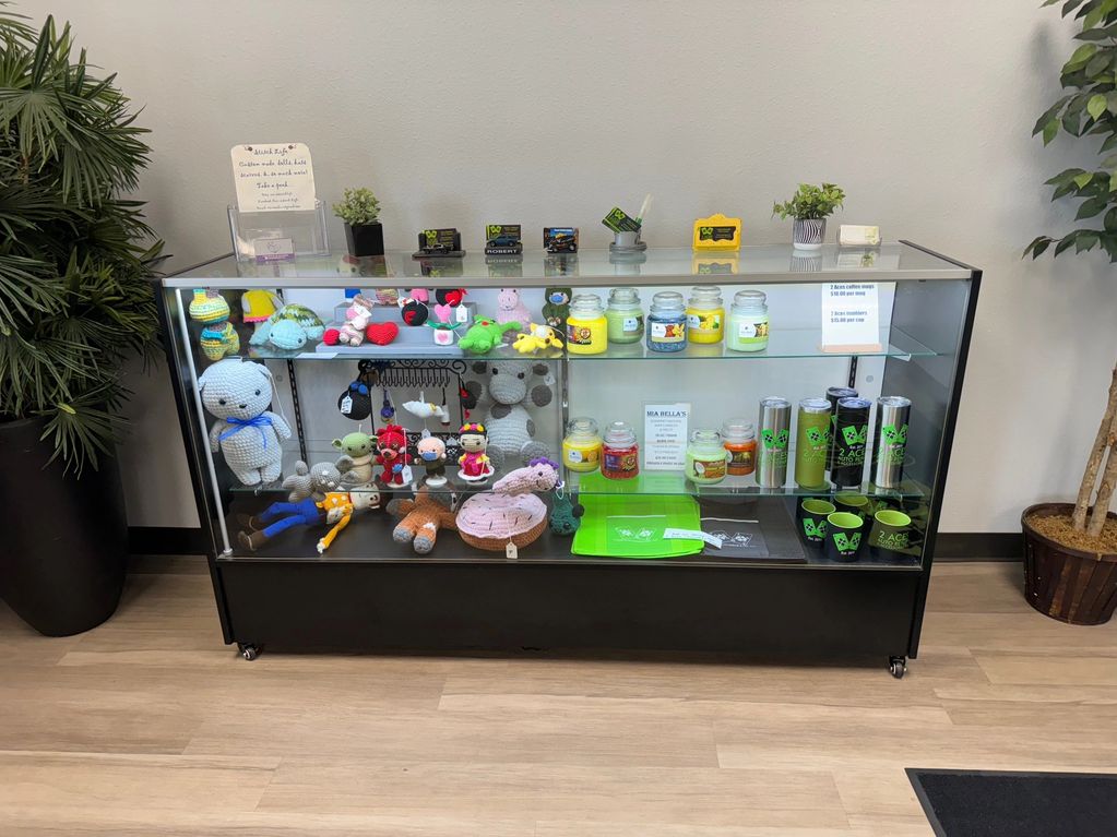 Display case in our customer area