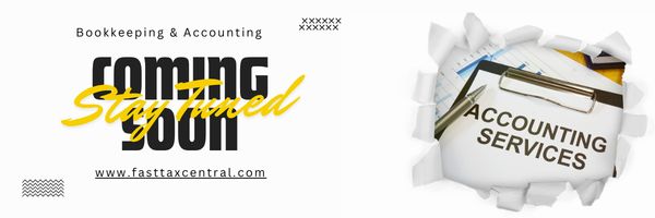 Announcement for upcoming bookkeeping and accounting services.