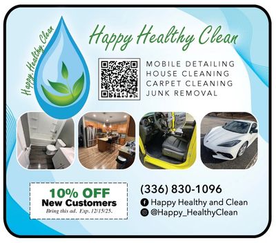 Happy Healthy  Clean Car Detailing and in home cleaning services Greensboro coupons