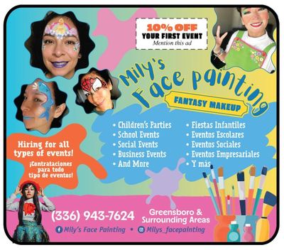 mily's face Painting High Point and Greensboro