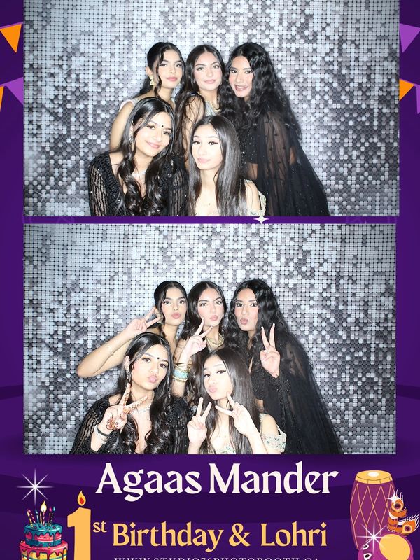 Agaas Mander’s 1st Birthday photo booth gallery capturing family celebration, kids birthday moments,