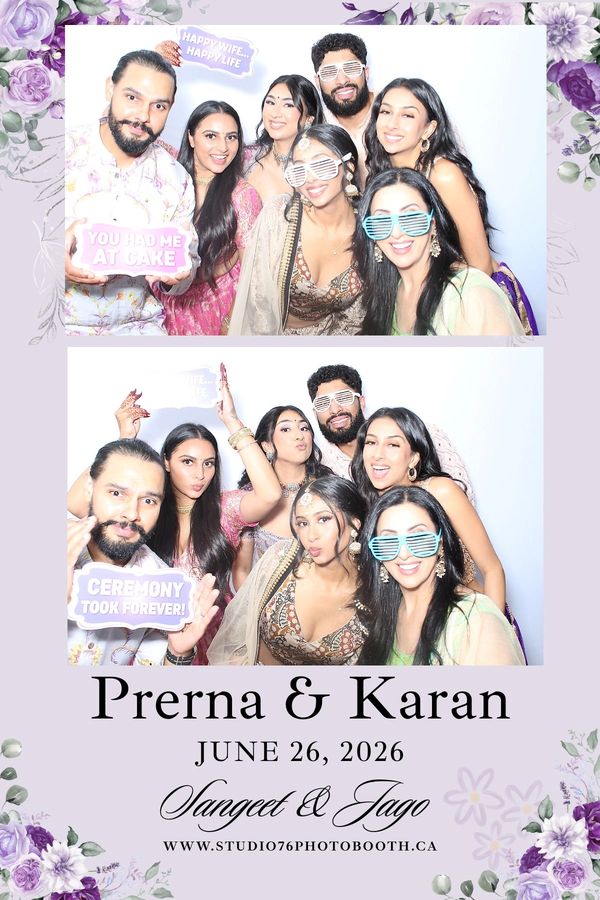 Guests enjoying PhotoBooth at Prerna and Karan's Sangeet celebration in Vancouver wedding photobooth