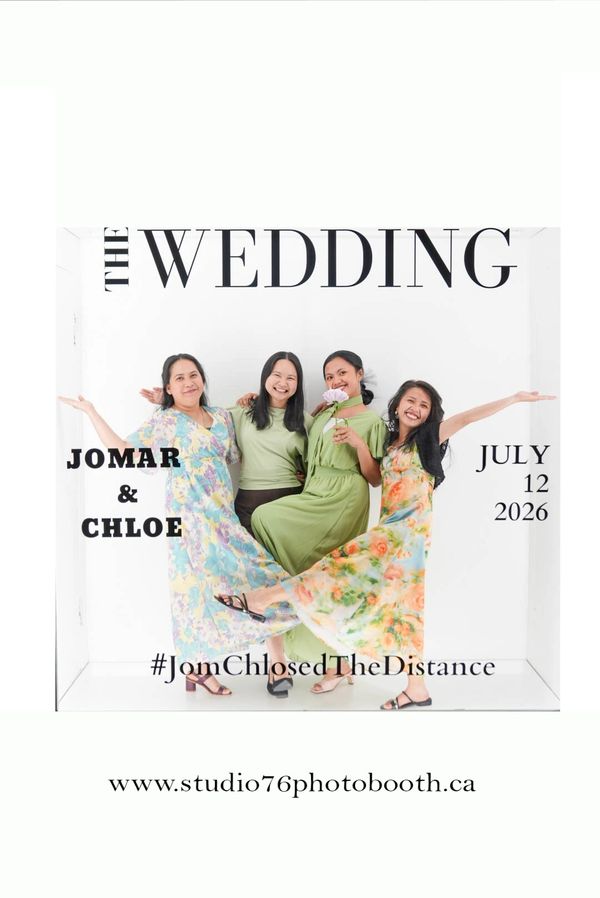  Custom Magazine Photo Booth at Jomar and Chloe's wedding at The Westin Wall Centre Richmond.