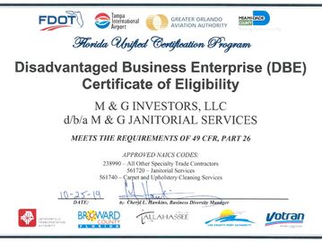 Disadvantaged Business Enterprise (DBE) Certificate of Eligibility