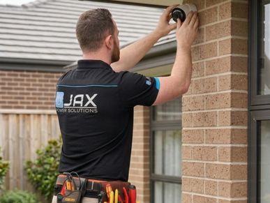 Security camera installation completed by a JAX Power Solutions Electrician at a residential propert