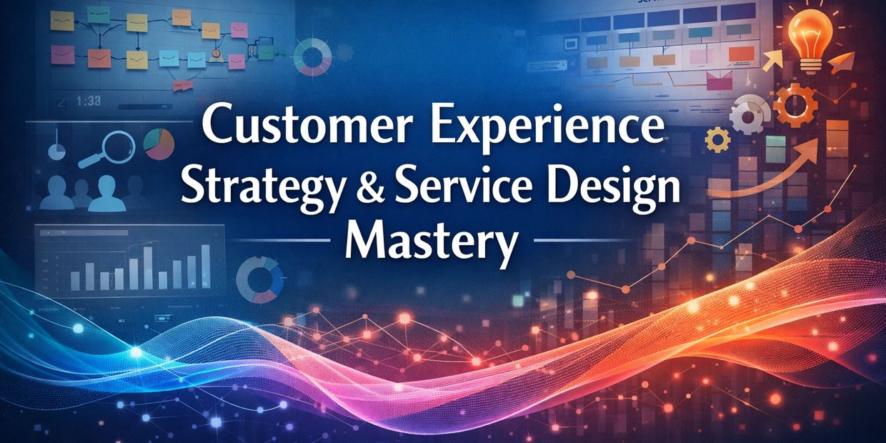 Customer Experience Strategy and Service Design Mastery with digital analytics visuals.