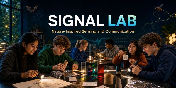 Students engage in nature-inspired sensing experiments at Signal Lab.