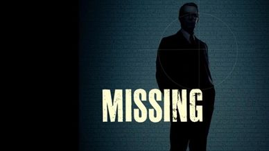 Silhouette of a man with the word 'MISSING' in bold letters.