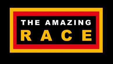 Logo of the TV show 'The Amazing Race' in bold colors.