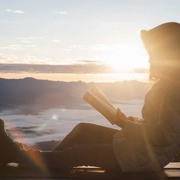 Woman reading a Bible