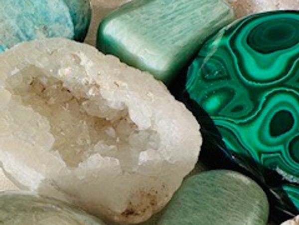 Crystals, malachite, amazonite, quartz, quartz geode, crystal grid, manifesting, energy healing, 