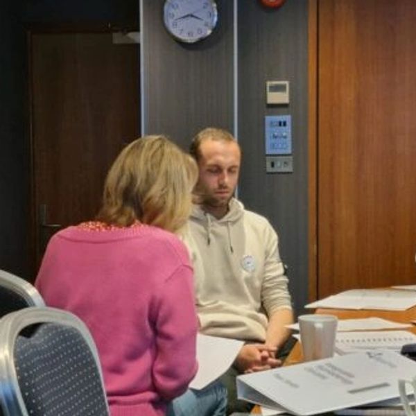 Mark in a deep relaxed state of hypnosis during training