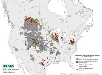 Spread of Chronic Wasting Syndrome in North America