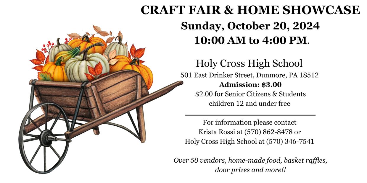 Craft Fair Flyer for Holy Cross High School Parents' Club