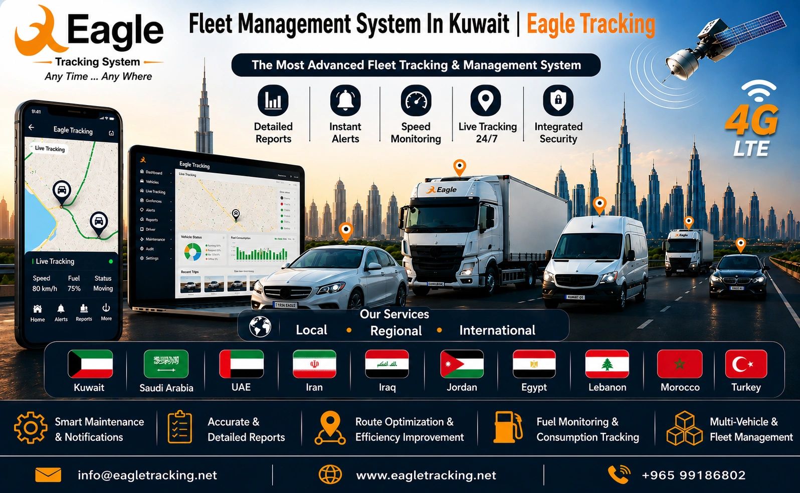 Eagle Tracking Kuwait | Professional Fleet Tracking Solutions