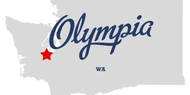 Map highlighting Olympia in Washington state.