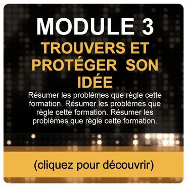 Module 3 : Trouver et protéger son idée.