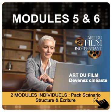 Publicité pour des modules de formation en réalisation de films.