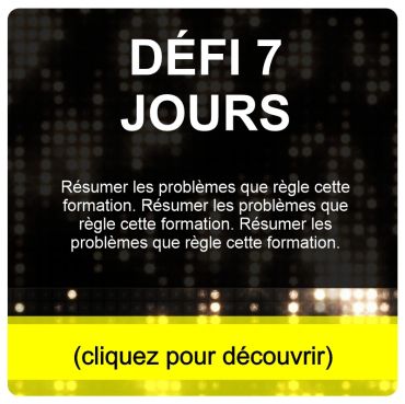Annonce de défi de formation de 7 jours avec invitation à découvrir.