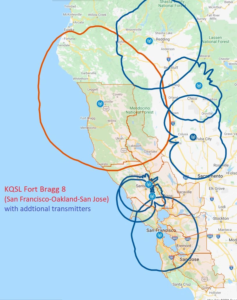 Coverage Map KQSL Fort Bragg San Francisco Channel 8 coverage-map-kqsl-fort-bragg-san-francisco-channel-8