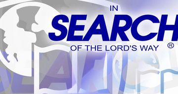 Logo reading 'In Search of the Lord's Way' with a globe and book design.