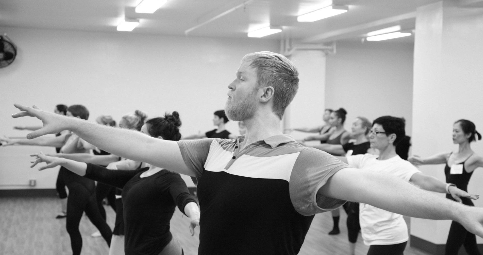 Jason Schadt in class with Finis Jhung in New York during a teachers workshop.