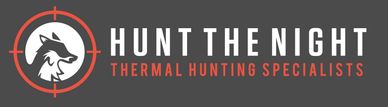 Logo of Hunt The Night, thermal hunting specialists with a wolf and crosshair design.
