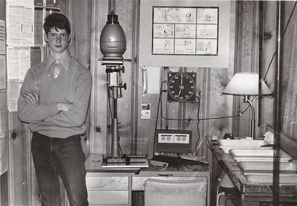 The photographer in his childhood darkroom. 