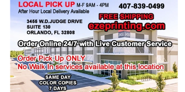 Local pick-up location in Orlando, FL