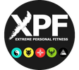 XPF Extreme Personal Fitness logo with five training zone symbols on a black circular background.