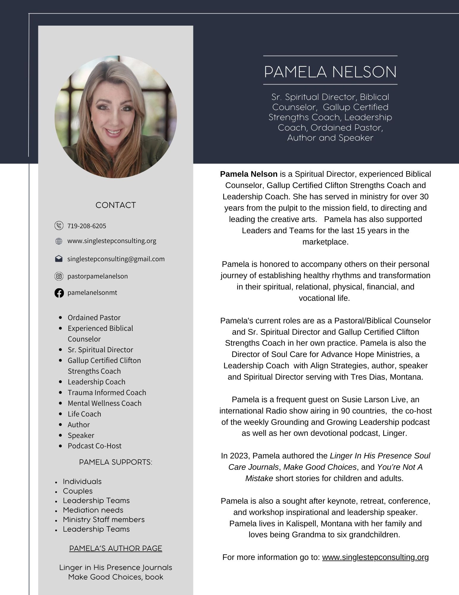 Pamela Nelson Speaker's Bio