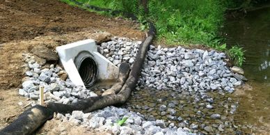 rip rap, silt sock, culvert, creek bed, erosion control, protect vegetation