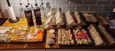 Full vegan selection of food, served to a workshop event 