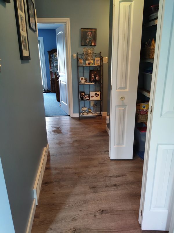 Pantry, decluttering process finished, tossed garbage, swept and mopped the floors, Client CW.