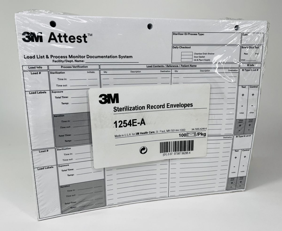 Sterilization Record Envelope 3M Steam 1254EA